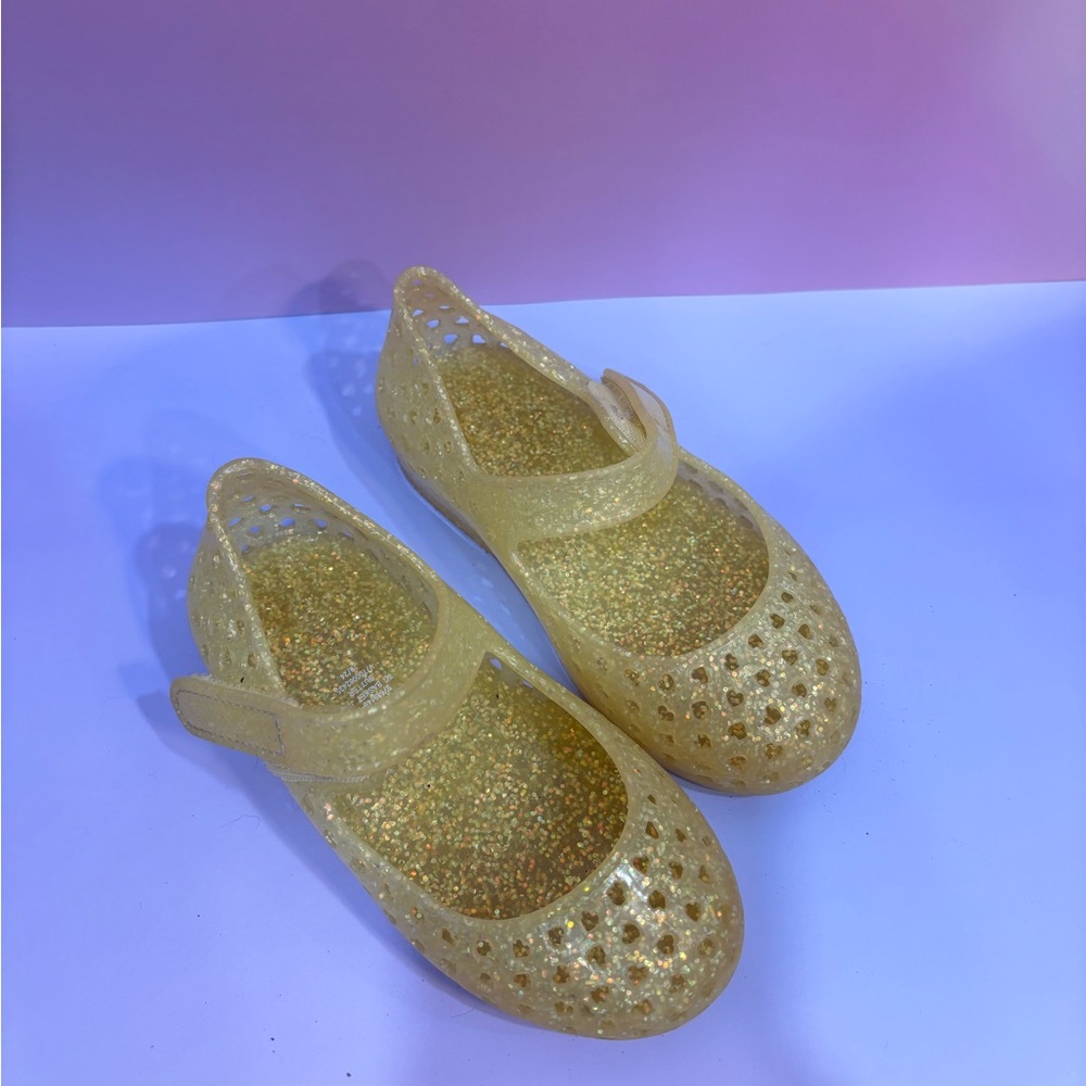 Gold Glitter Jelly Mary Jane Kids Shoes